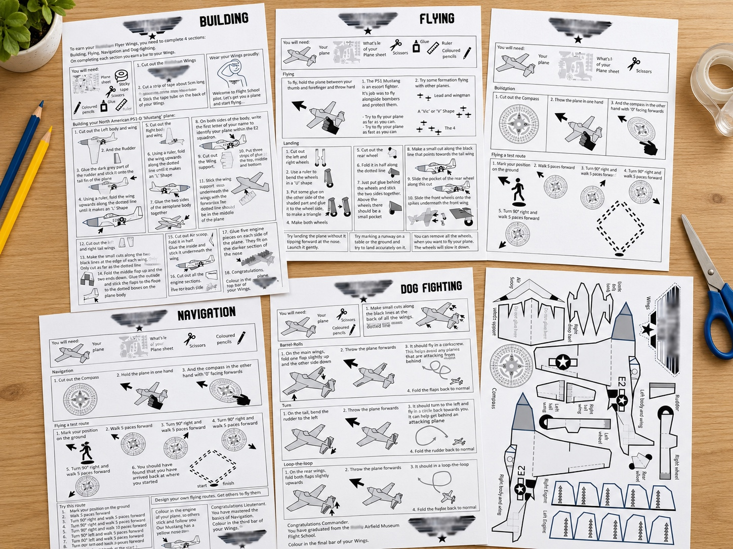 Museum Flight School activity sheets
